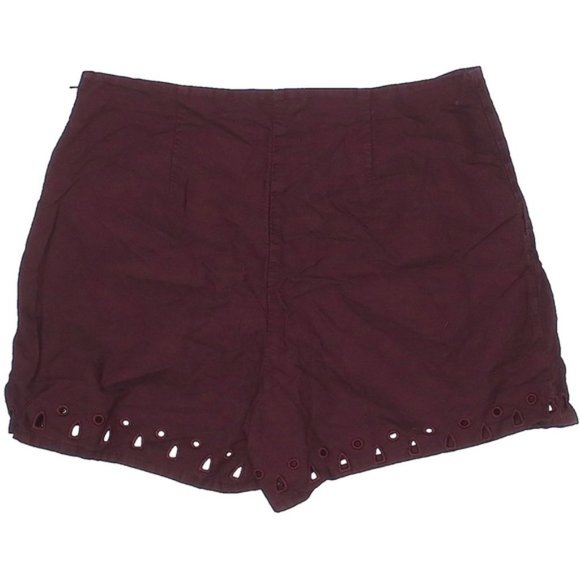 H&M Maroon High Rise Waist Decorative Shorts - Picture 2 of 12